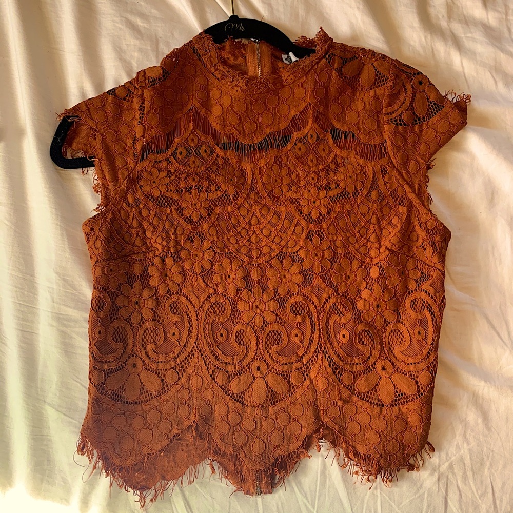 Orange Lacey blouse